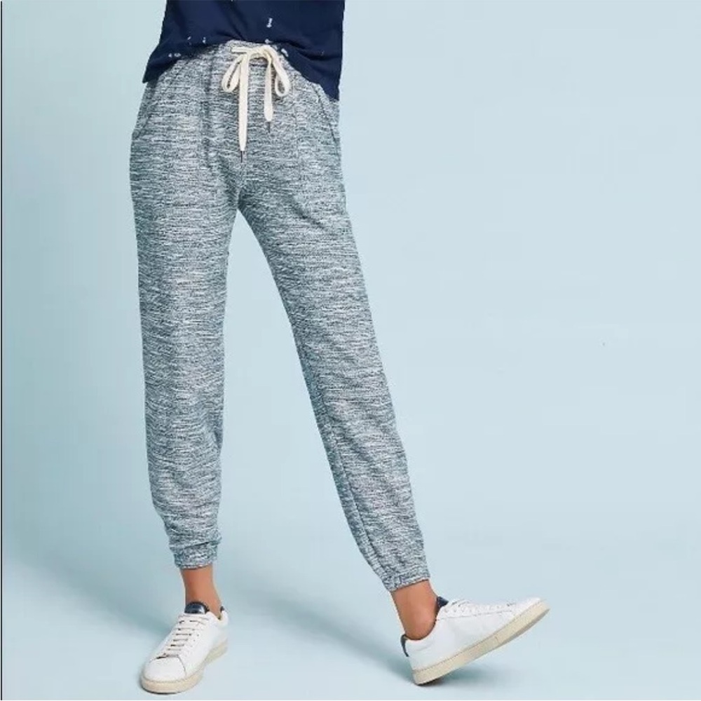 Anthropologie Women's XS Saturday Sunday Sancia Blue Marled Tweed Joggers